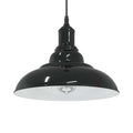 Lampada a Sospensione Regolabile E27 Nero Lucido Ø31 cm Metallo