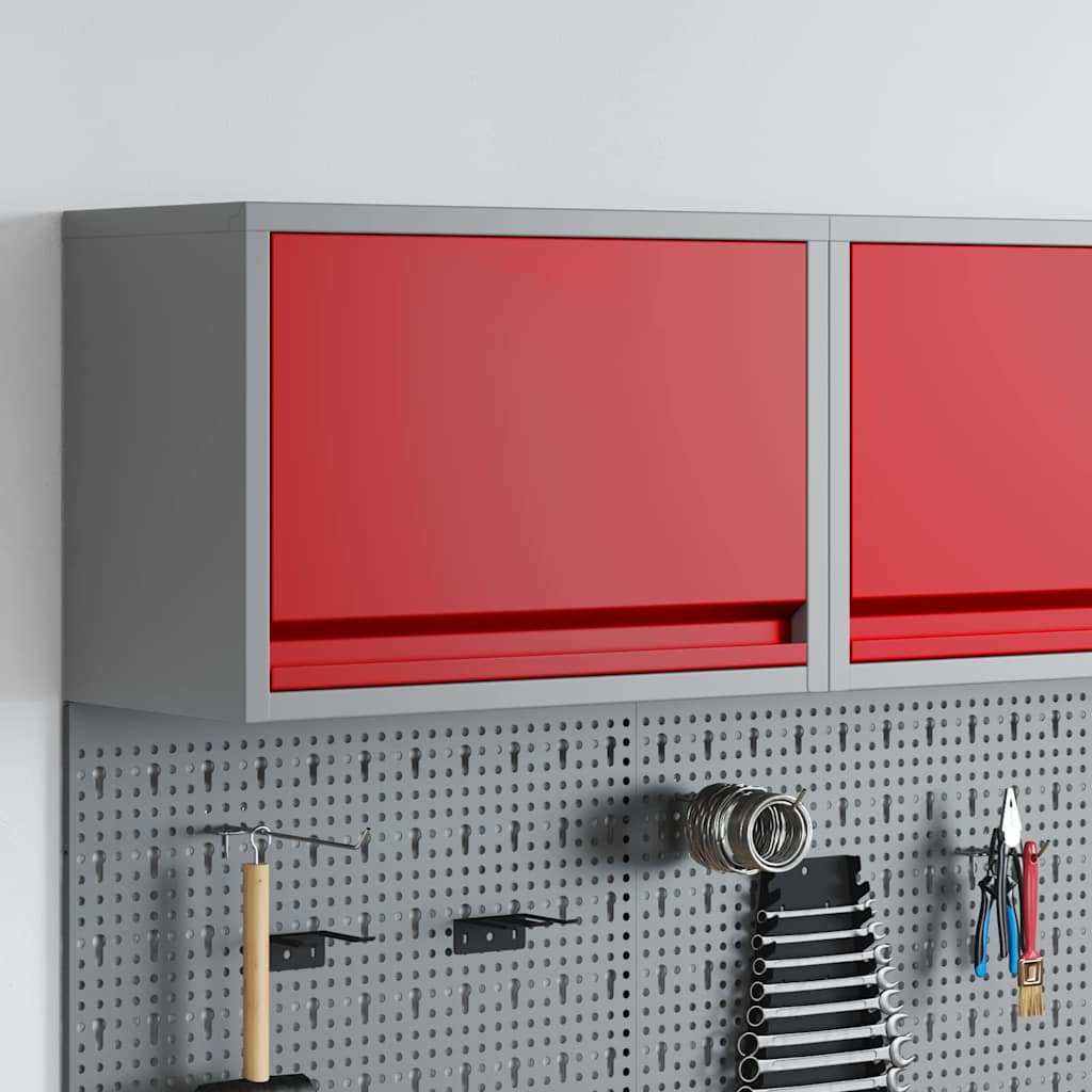 Mobile per attrezzi Rosso e Grigio 50 x 25 x 35 cm