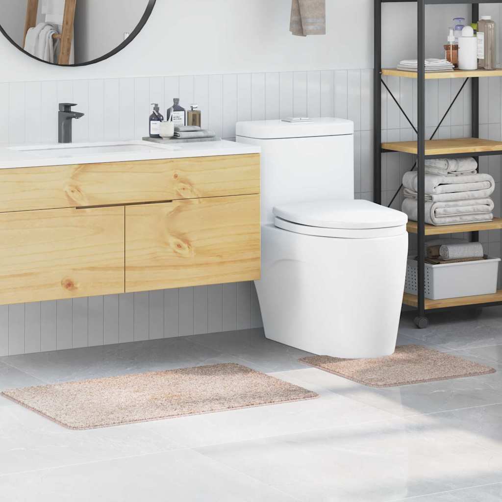 Set di tappetini antiscivolo per il bagno 2 pz Crema 50 x 50 cm