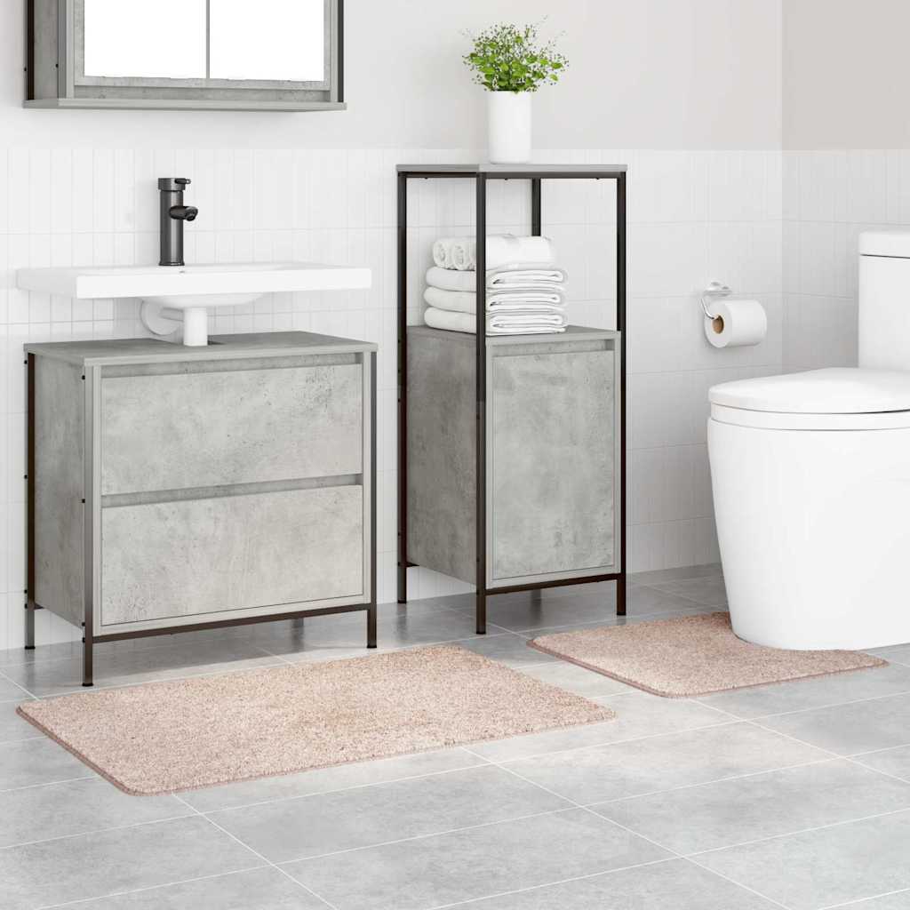 Set di tappetini antiscivolo per il bagno 2 pz Crema 50 x 50 cm