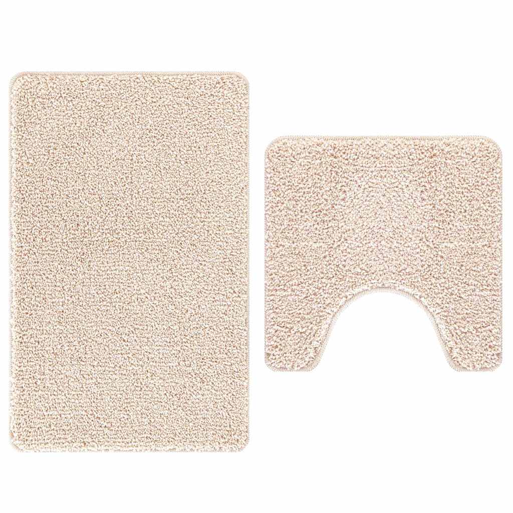 Set di tappetini antiscivolo per il bagno 2 pz Crema 50 x 50 cm