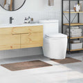 Set di tappetini antiscivolo per il bagno 2 pz Marrone PP