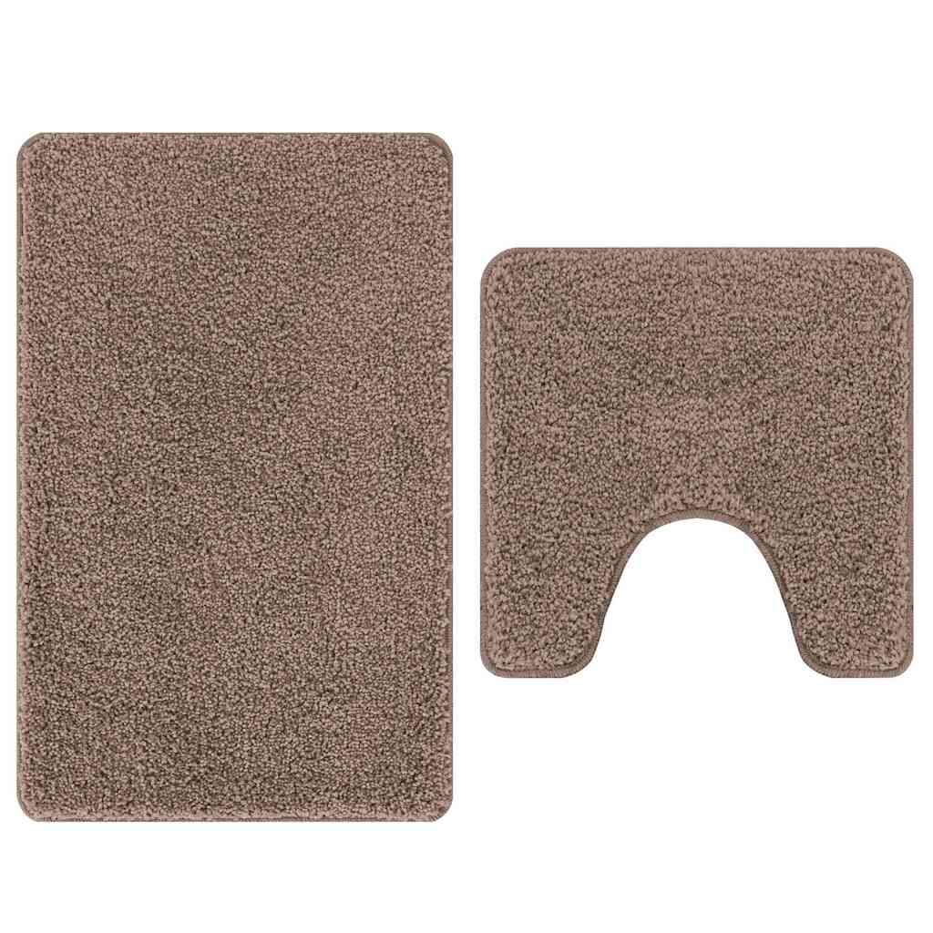 Set di tappetini antiscivolo per il bagno 2 pz Marrone PP