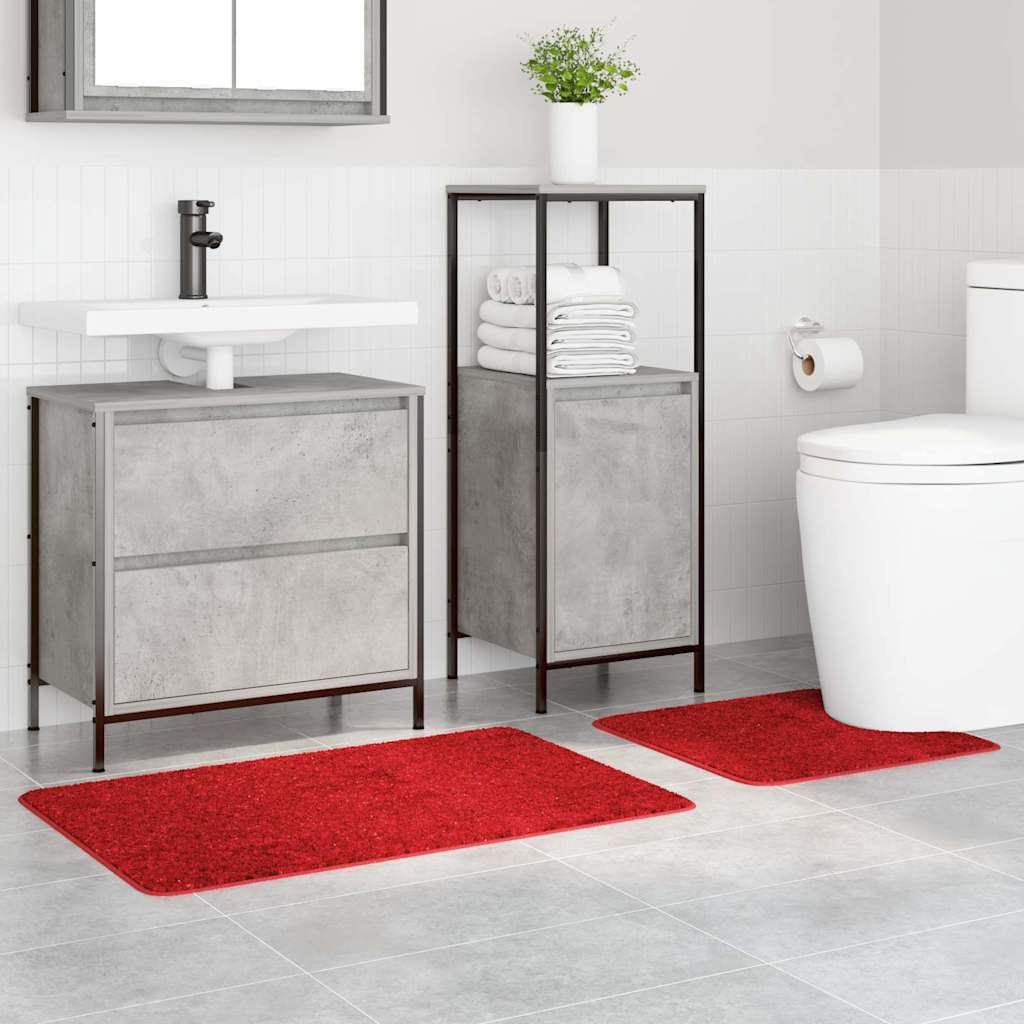 Set di tappetini antiscivolo per il bagno 2 pz Rosso 50 x 50 cm