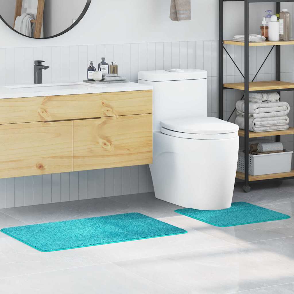 Set di tappetini antiscivolo per il bagno 2 pz Turchese PP