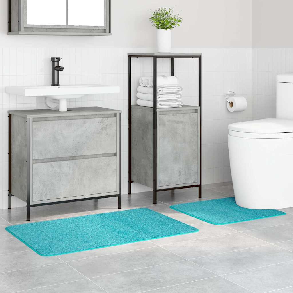 Set di tappetini antiscivolo per il bagno 2 pz Turchese PP