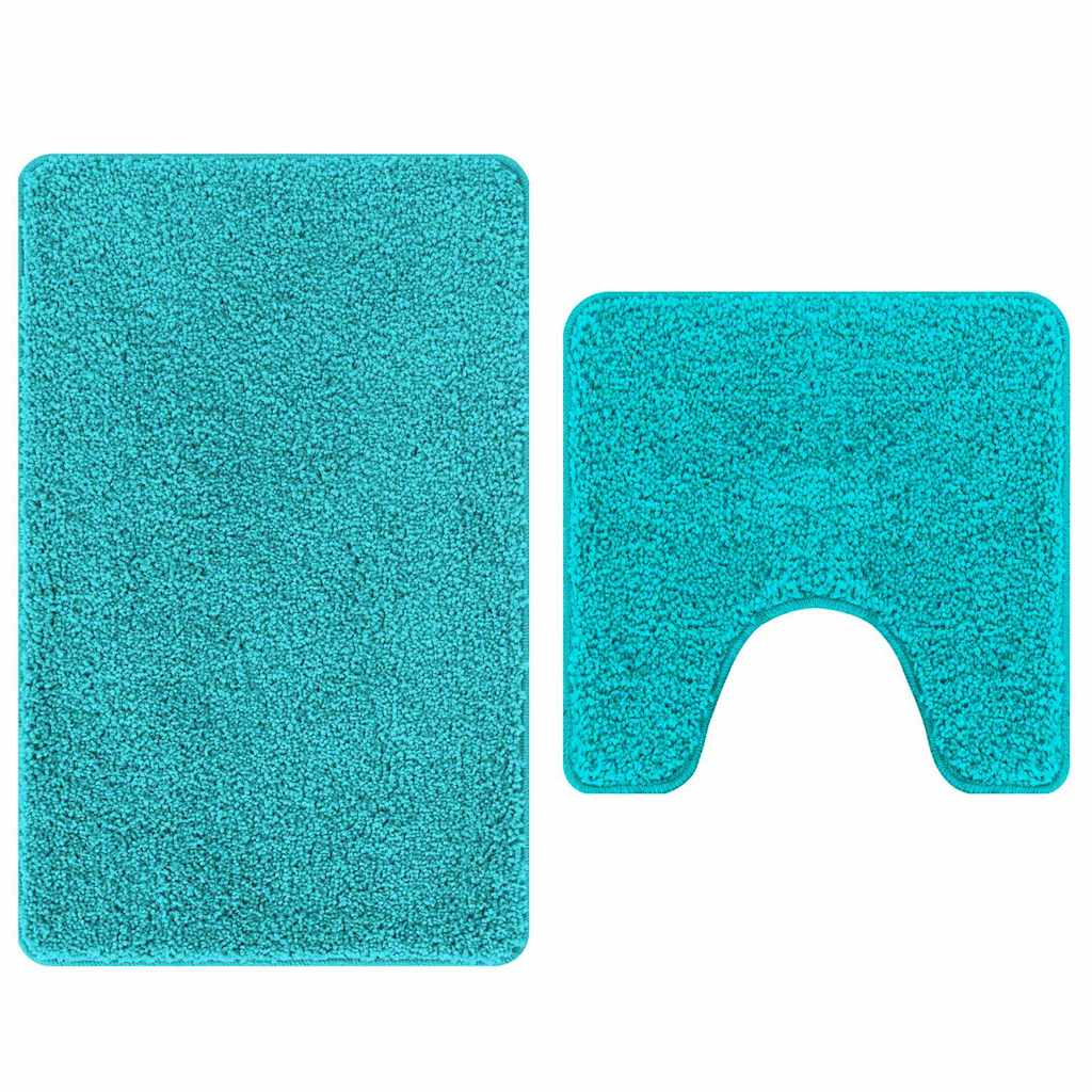 Set di tappetini antiscivolo per il bagno 2 pz Turchese PP