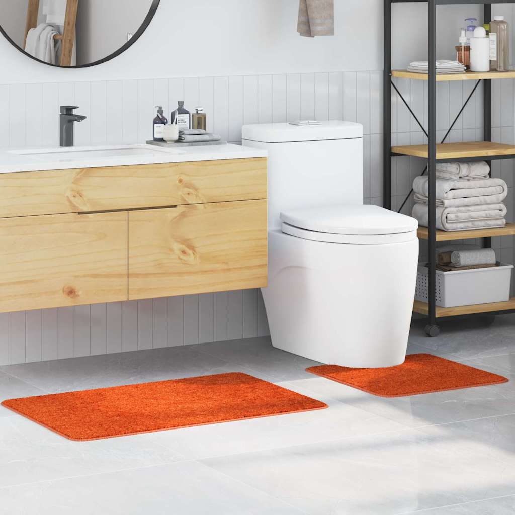Set di tappetini antiscivolo per il bagno 2 pz Arancione PP