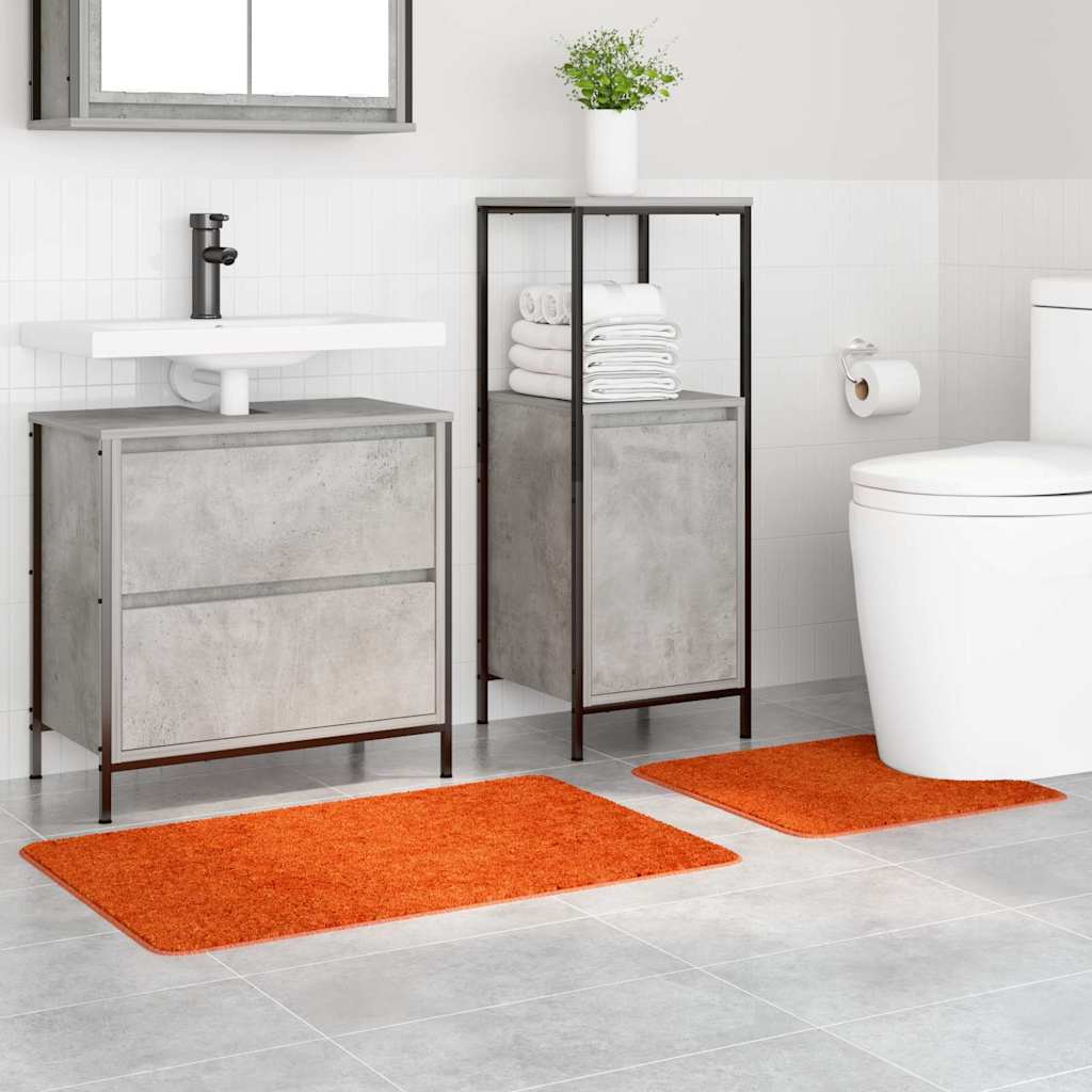 Set di tappetini antiscivolo per il bagno 2 pz Arancione PP
