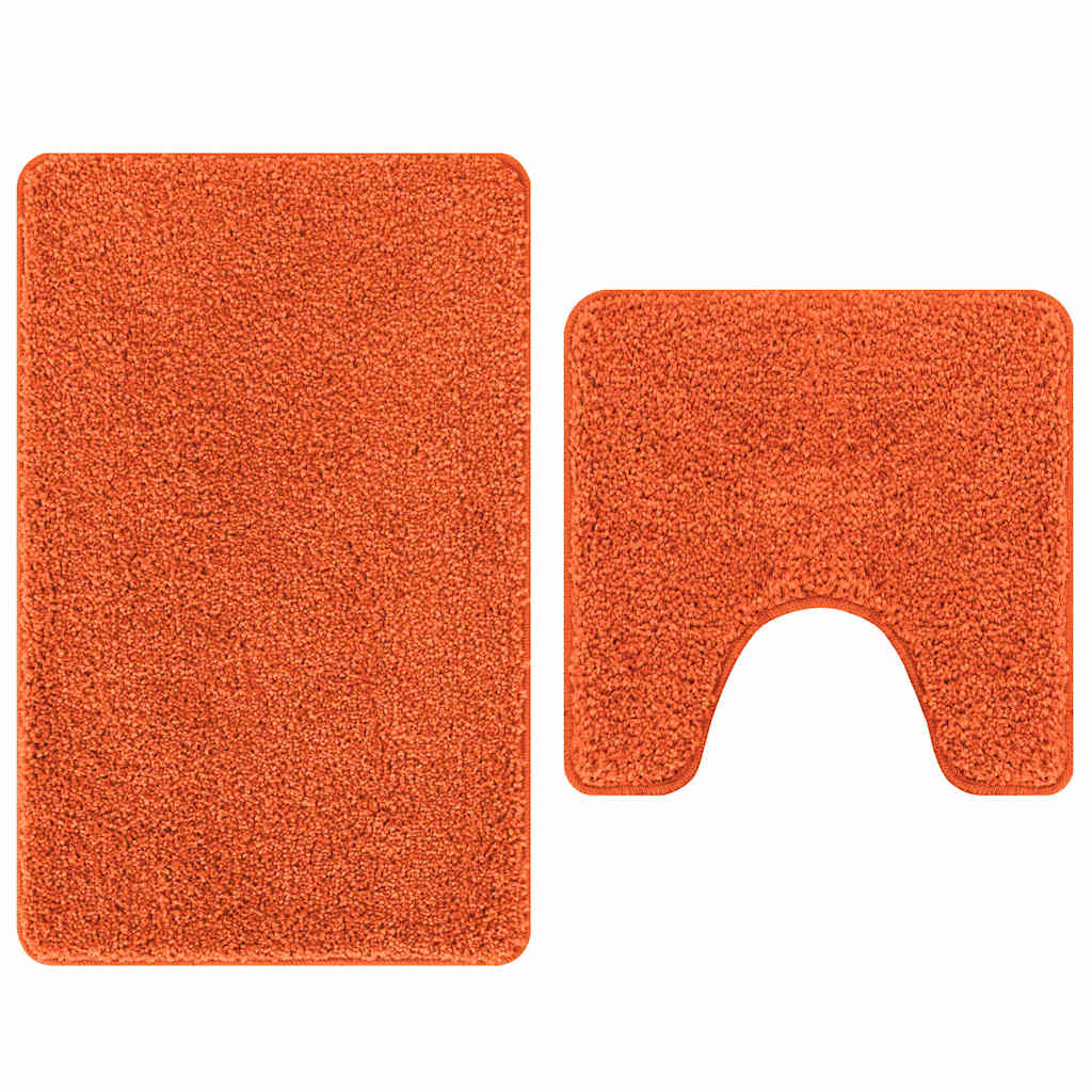 Set di tappetini antiscivolo per il bagno 2 pz Arancione PP