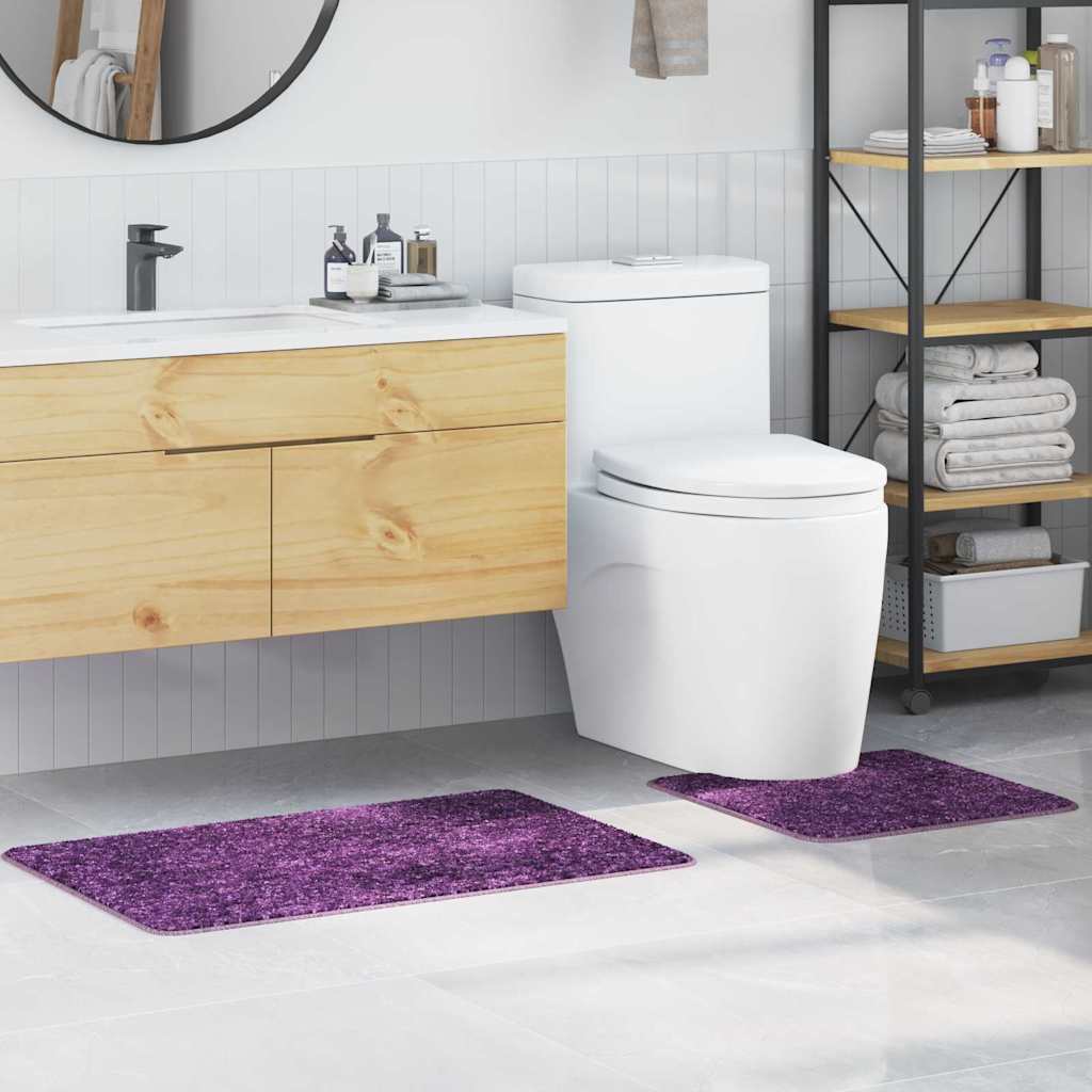 Set di tappetini antiscivolo per il bagno 2 pz Viola 50 x 50 cm
