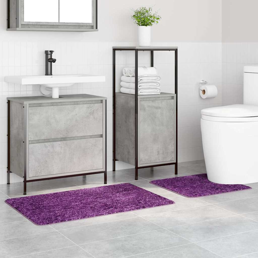Set di tappetini antiscivolo per il bagno 2 pz Viola 50 x 50 cm