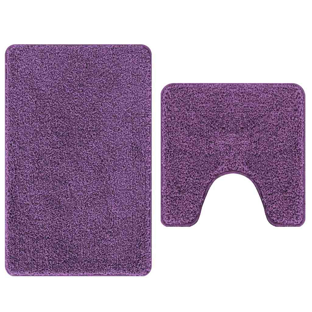 Set di tappetini antiscivolo per il bagno 2 pz Viola 50 x 50 cm