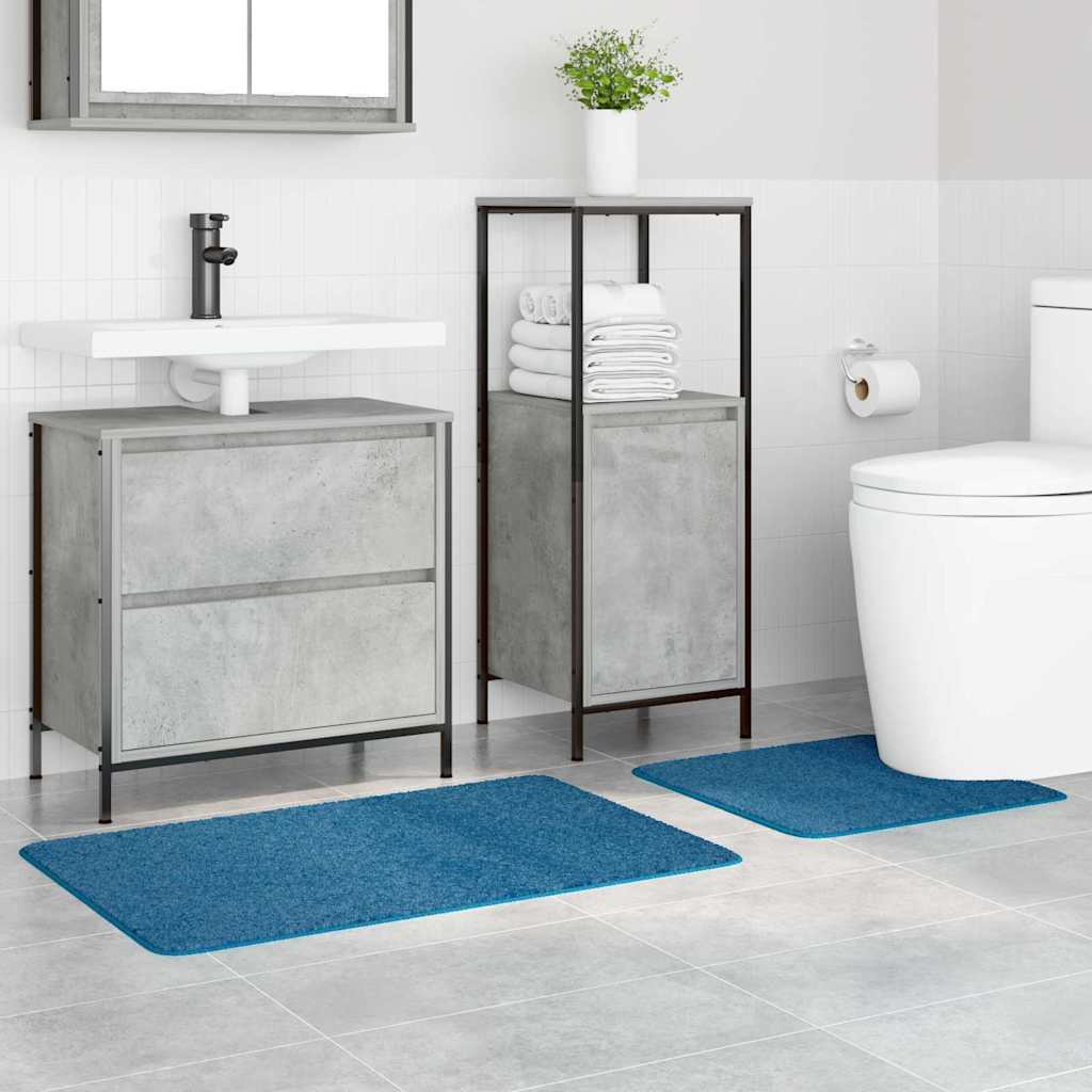 Set di tappetini antiscivolo per il bagno 2 pz Blu 50 x 50 cm