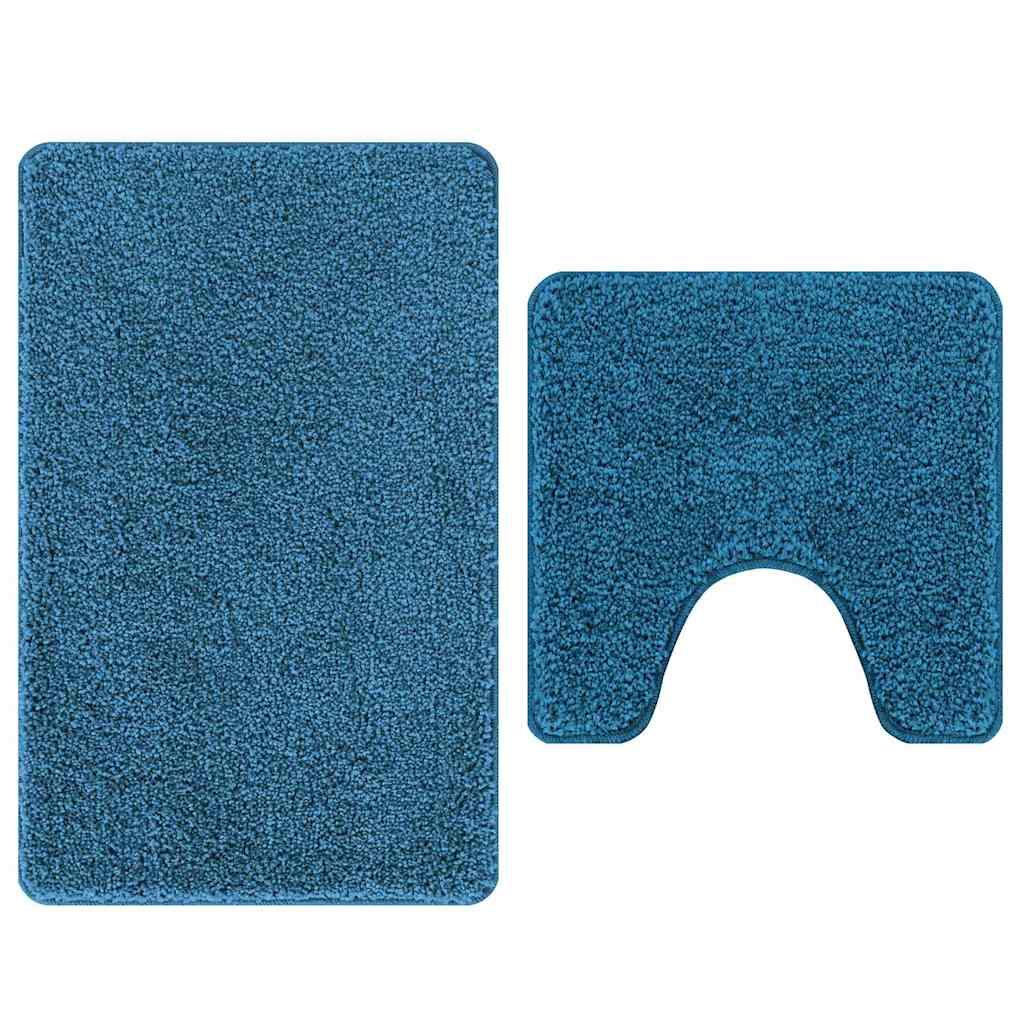 Set di tappetini antiscivolo per il bagno 2 pz Blu 50 x 50 cm