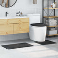 Set di tappetini antiscivolo per il bagno 3 pz Grigio scuro PP