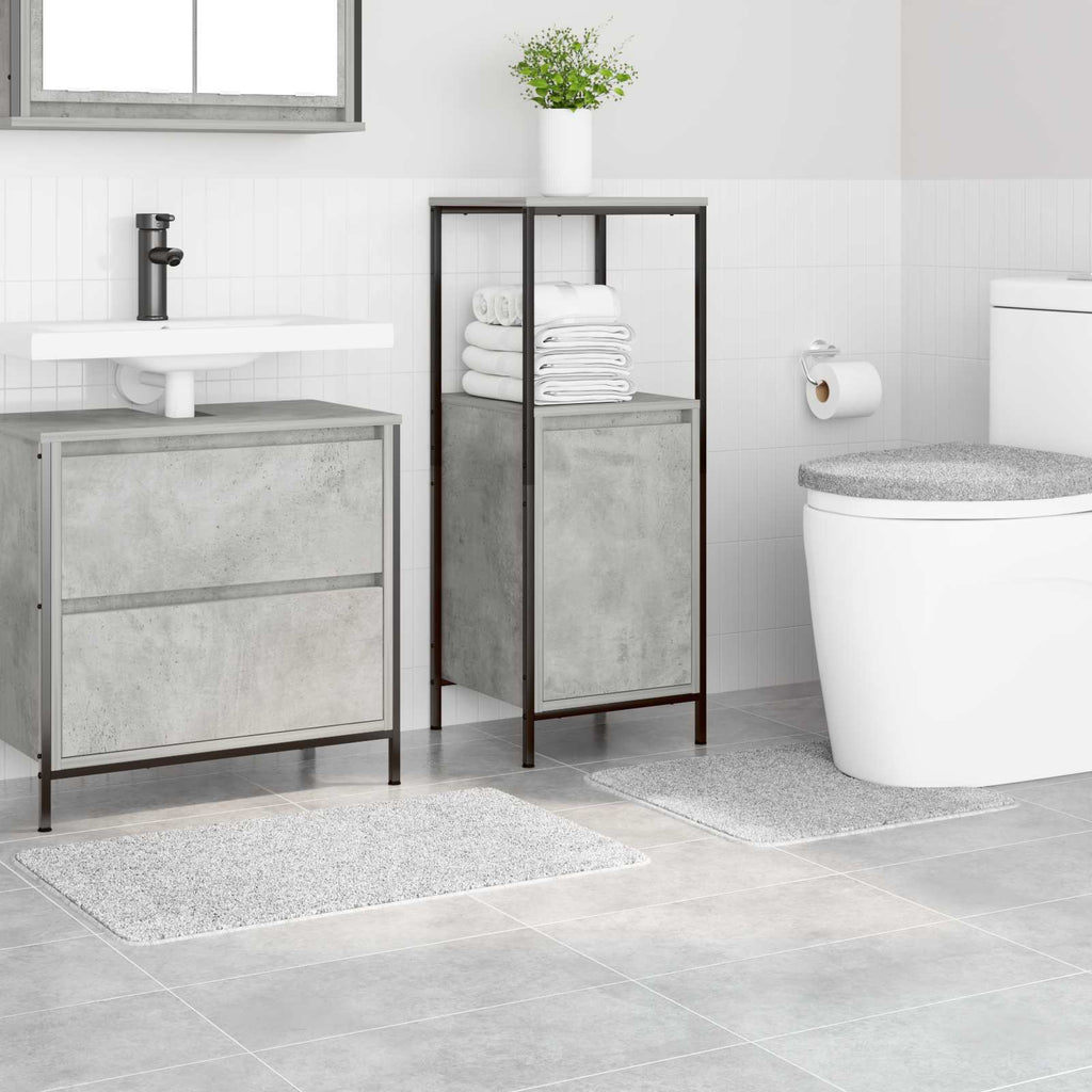 Set di tappetini antiscivolo per il bagno 3 pz Grigio PP