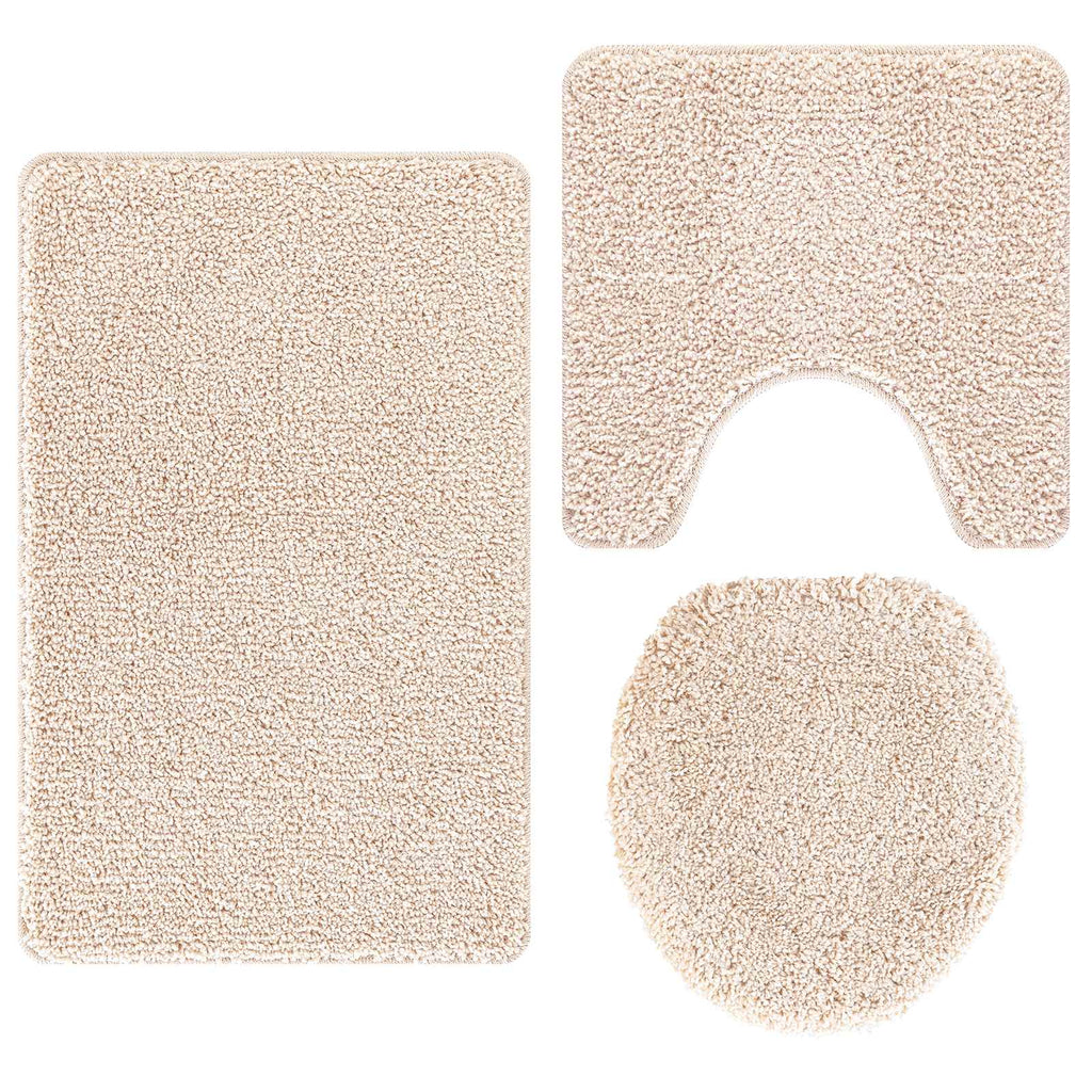 Set di tappetini antiscivolo per il bagno 3 pz Crema 50 x 80 cm
