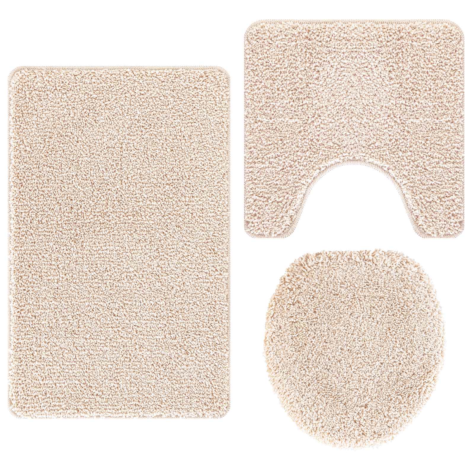 Set di tappetini antiscivolo per il bagno 3 pz Crema 50 x 80 cm