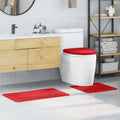 Set di tappetini antiscivolo per il bagno 3 pz Rosso 50 x 80 cm
