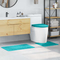Set di tappetini antiscivolo per il bagno 3 pz Turchese PP