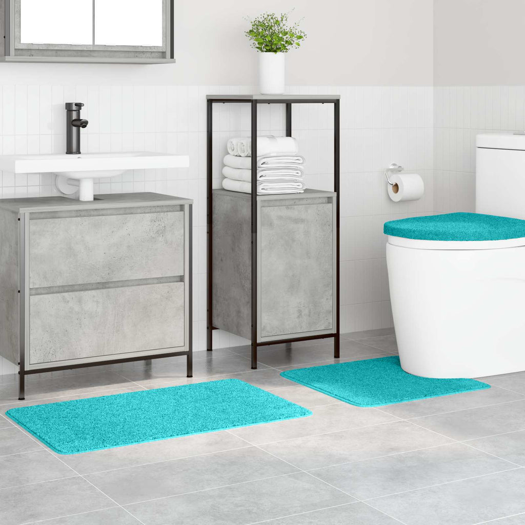 Set di tappetini antiscivolo per il bagno 3 pz Turchese PP