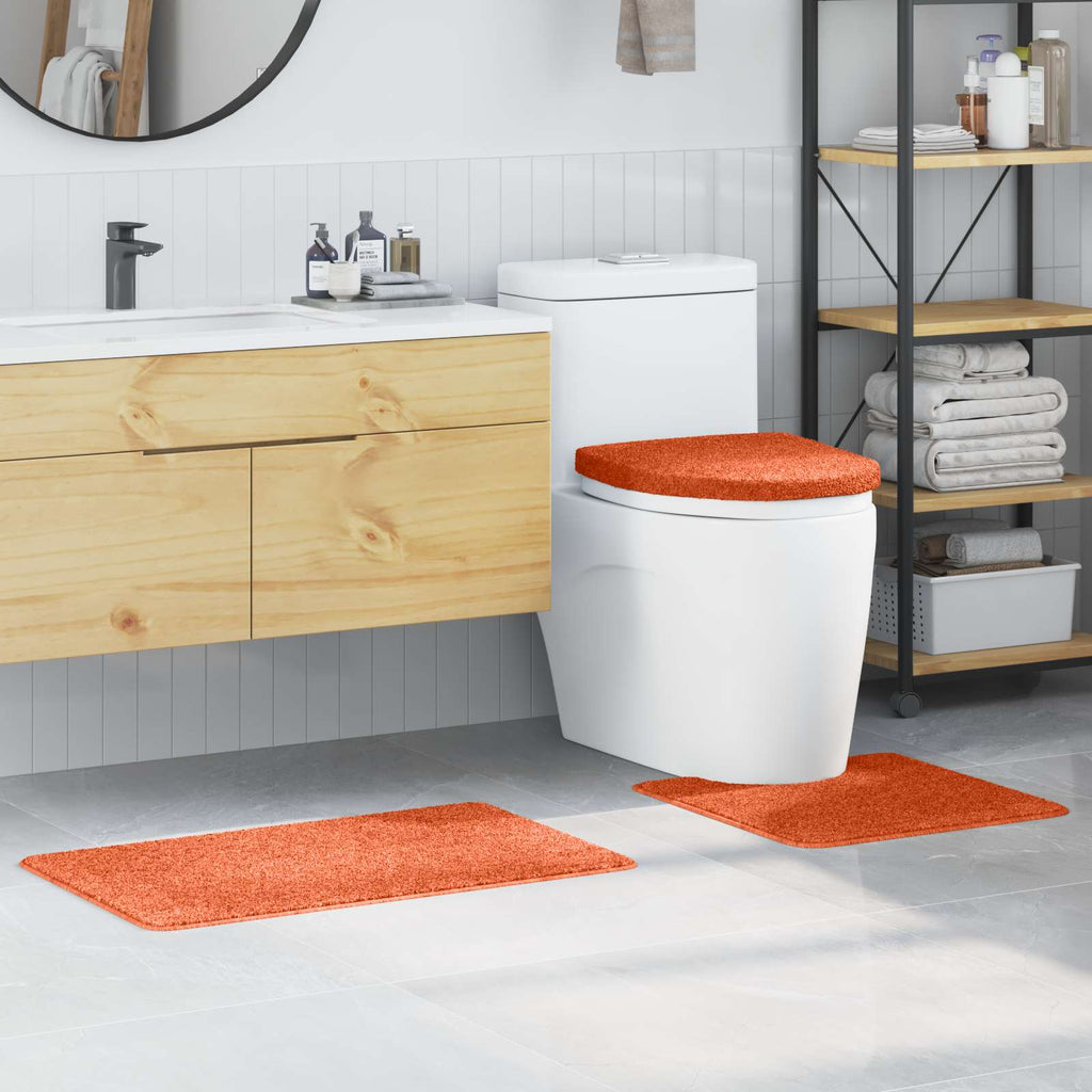 Set di tappetini antiscivolo per il bagno 3 pz Arancione PP