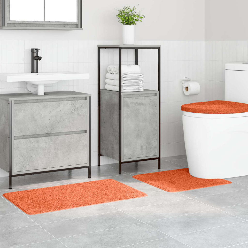 Set di tappetini antiscivolo per il bagno 3 pz Arancione PP
