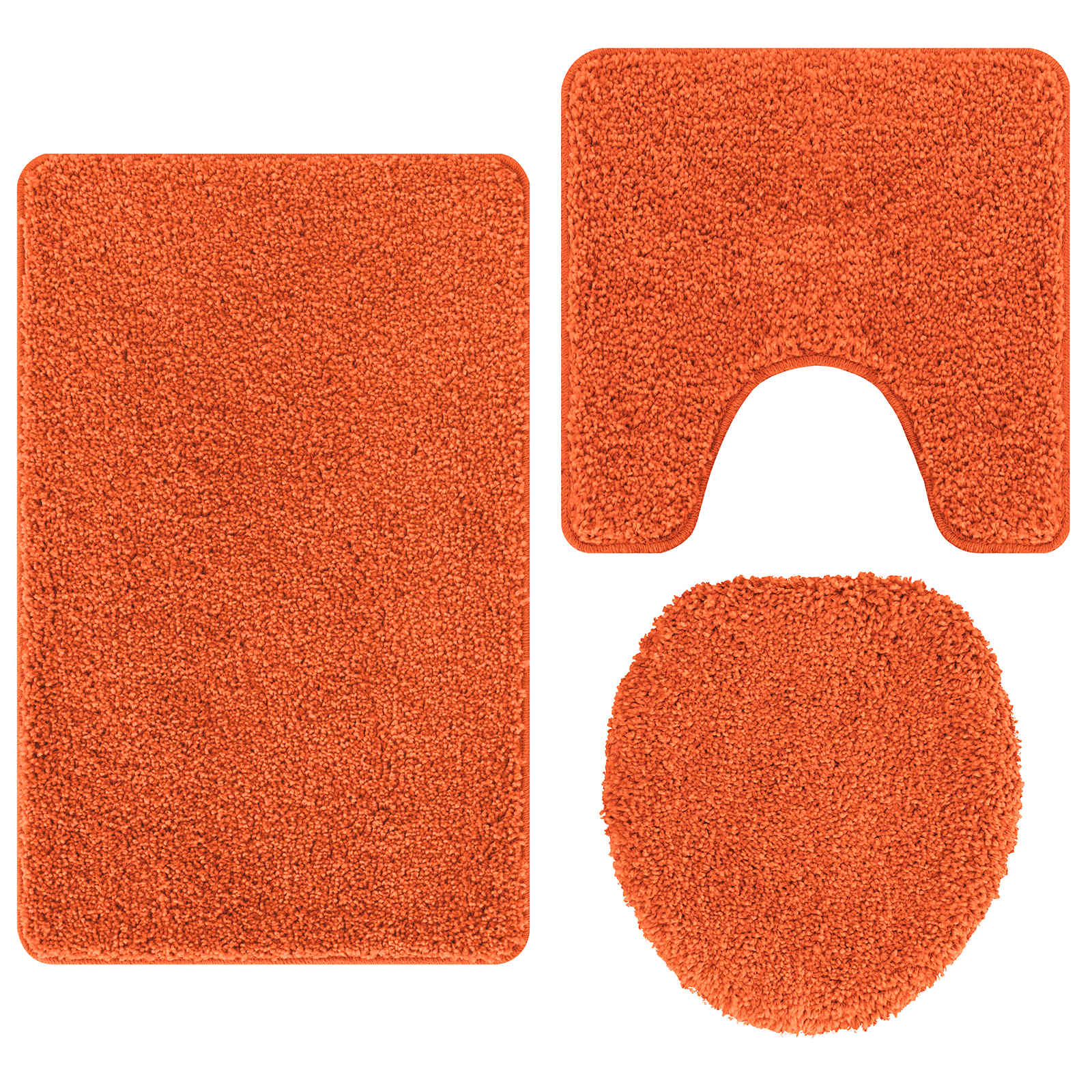 Set di tappetini antiscivolo per il bagno 3 pz Arancione PP