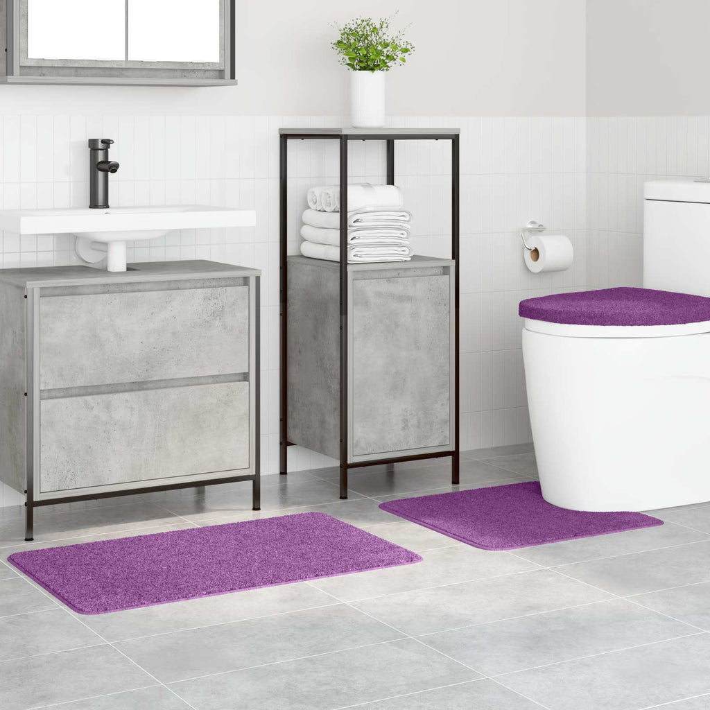 Set di tappetini antiscivolo per il bagno 3 pz Viola 50 x 80 cm