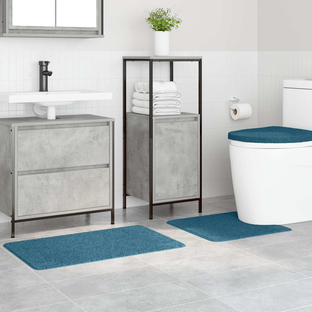 Set di tappetini antiscivolo per il bagno 3 pz Blu 50 x 80 cm