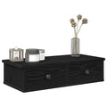 Scaffale a Parete con Cassetti Nero 60x28x15 cm in Truciolato
