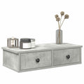 Scaffale a Parete con Cassetti Grigio 60x28x15 cm in Truciolato