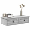 Scaffale a Parete con Cassetti Grigio 60x28x15 cm in Truciolato