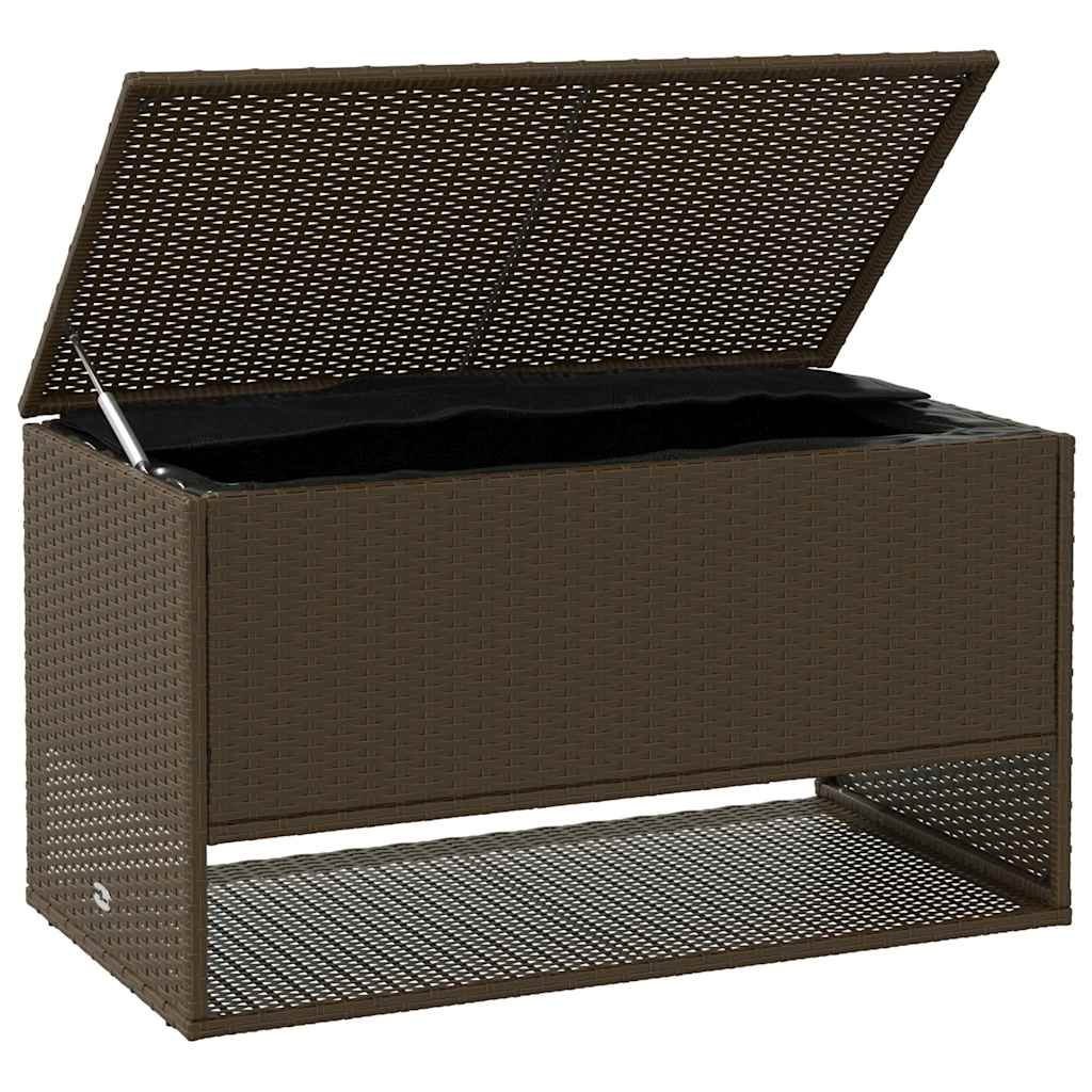 Scatola per Cuscini da Esterno Marrone 100x55x55,5cm Polyrattan