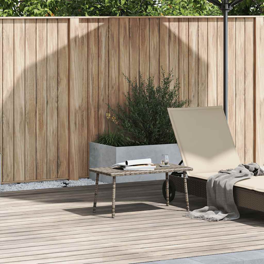 Tavolino da Giardino Rettangolare Grigio 80x40x37 cm Polyrattan