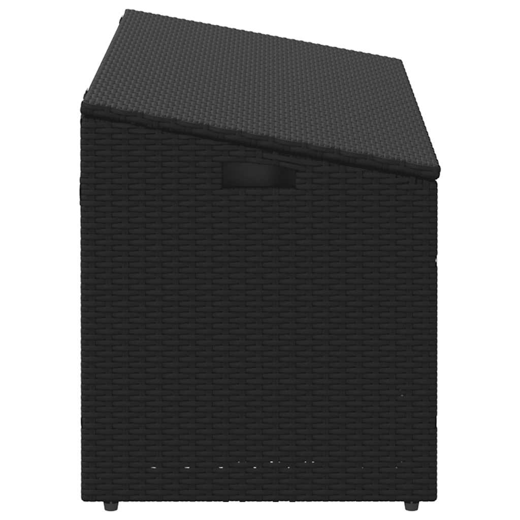 Baule da giardino nero 110x50x58 cm in polyrattan