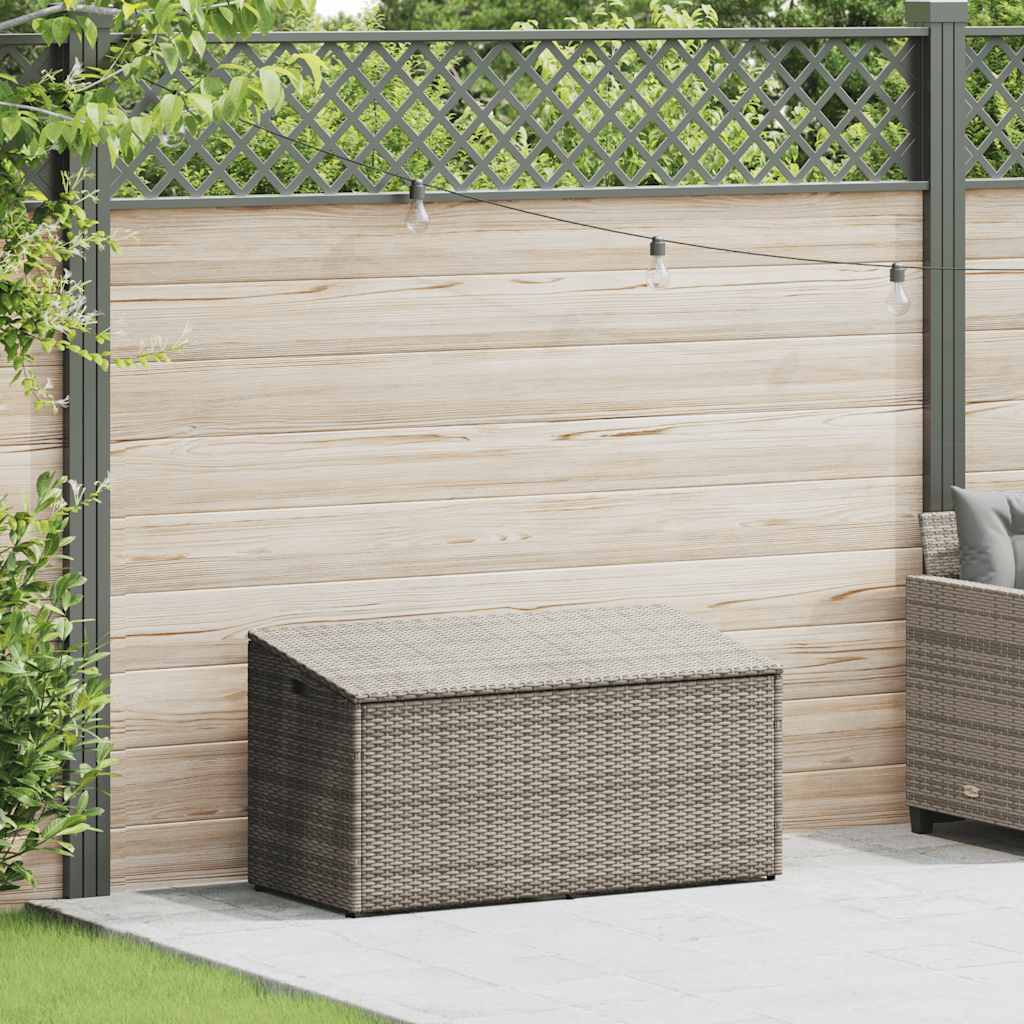 Baule da giardino grigio 110x50x58 cm in polyrattan