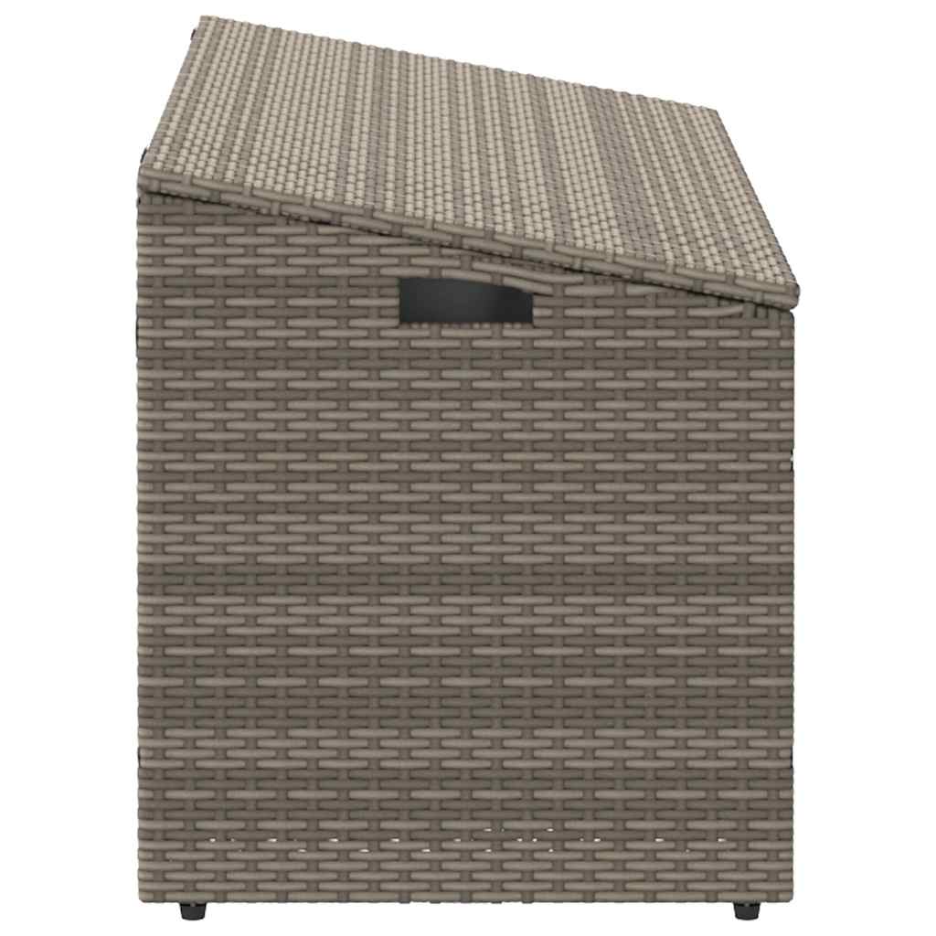 Baule da giardino grigio 110x50x58 cm in polyrattan