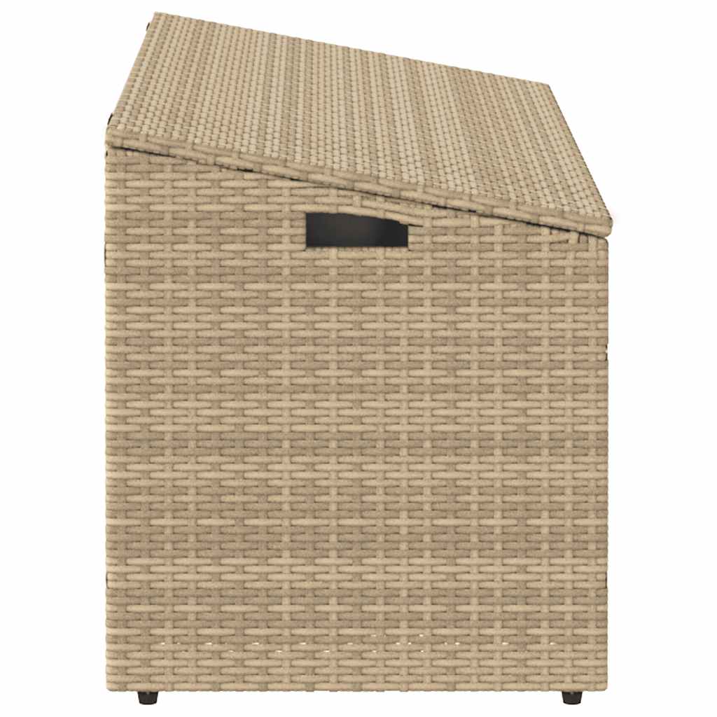 Baule da giardino beige 110x50x58 cm in polyrattan