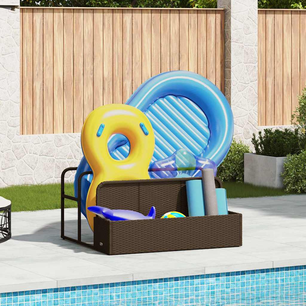 Galleggiante a Bordo Piscina Marrone 110x100x57 cm Polyrattan