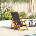 Sedia da Spiaggia Pieghevole Braccioli Legno Acacia&Textilene