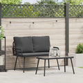 Set da Pranzo per Giardino 2 pz Nero polyrattan
