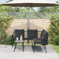 Set Divano da Giardino 2 pz Nero polyrattan