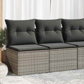 Set Divano Giardino 2 pz con Cuscini Grigio Polyrattan Acacia