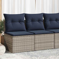Set Divano Giardino 2 pz con Cuscini Grigio Polyrattan Acacia