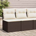 Set Divano Giardino 4 pz con Cuscini Marrone Polyrattan Acacia