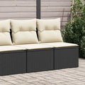Set Divani da Giardino con Cuscini 2 pz Nero Polyrattan Acacia