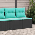 Set Divani da Giardino con Cuscini 2 pz Nero Polyrattan Acacia