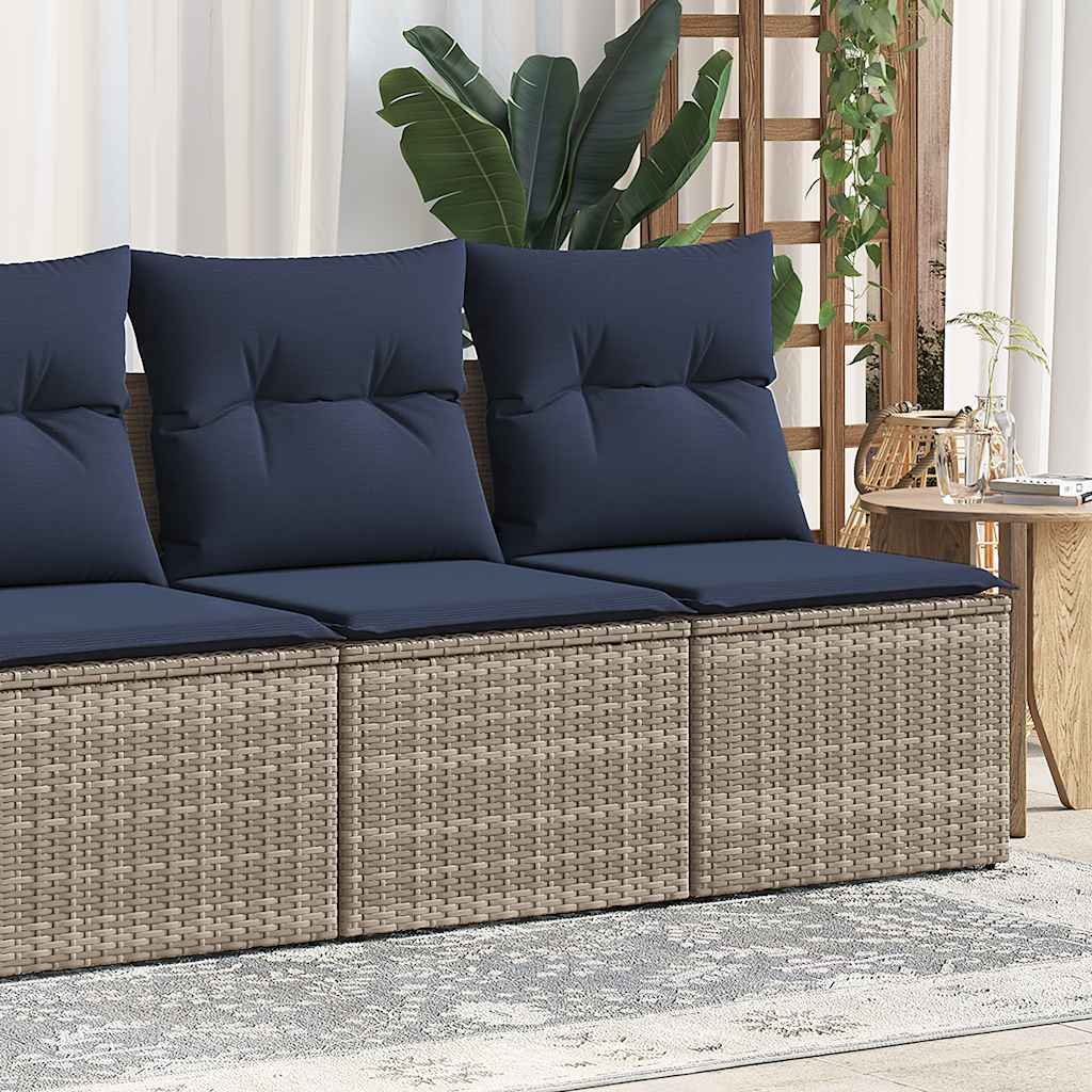 Set Divano Giardino 2 pz con Cuscini Grigio Polyrattan Acacia